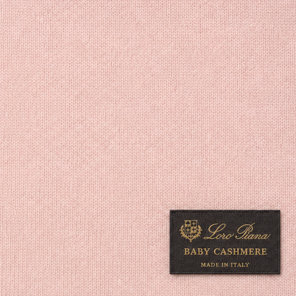 The Tailory New York pink Loro Piana baby cashmere swatch