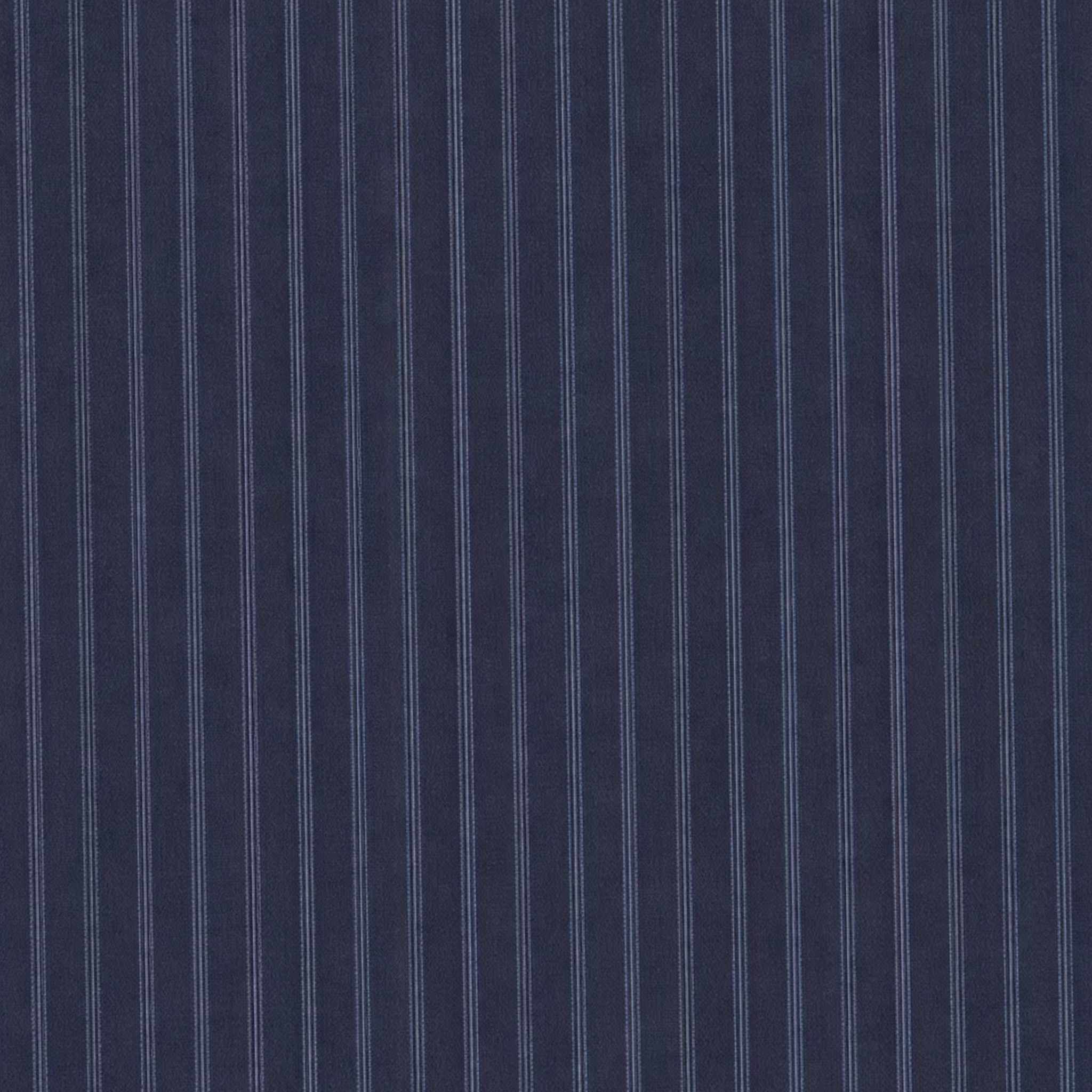Close-up of navy pinstripe cotton shirting fabric