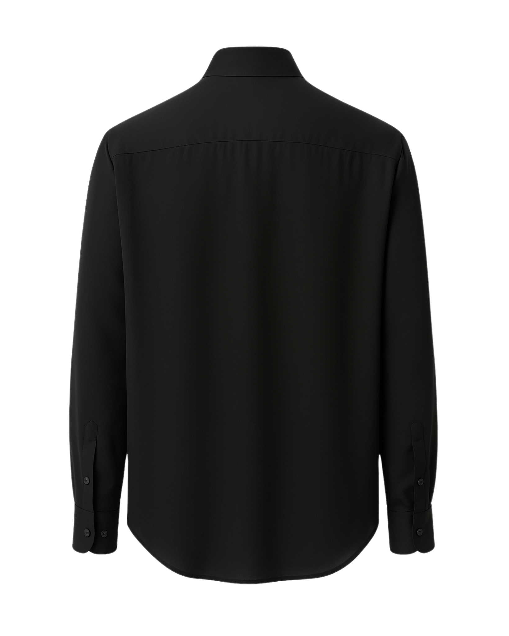 Tailory black cotton button-down shirt back view