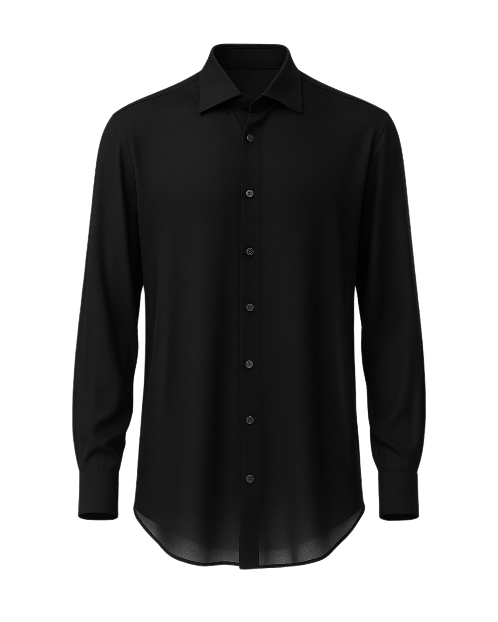 Tailory black cotton button-down shirt front view