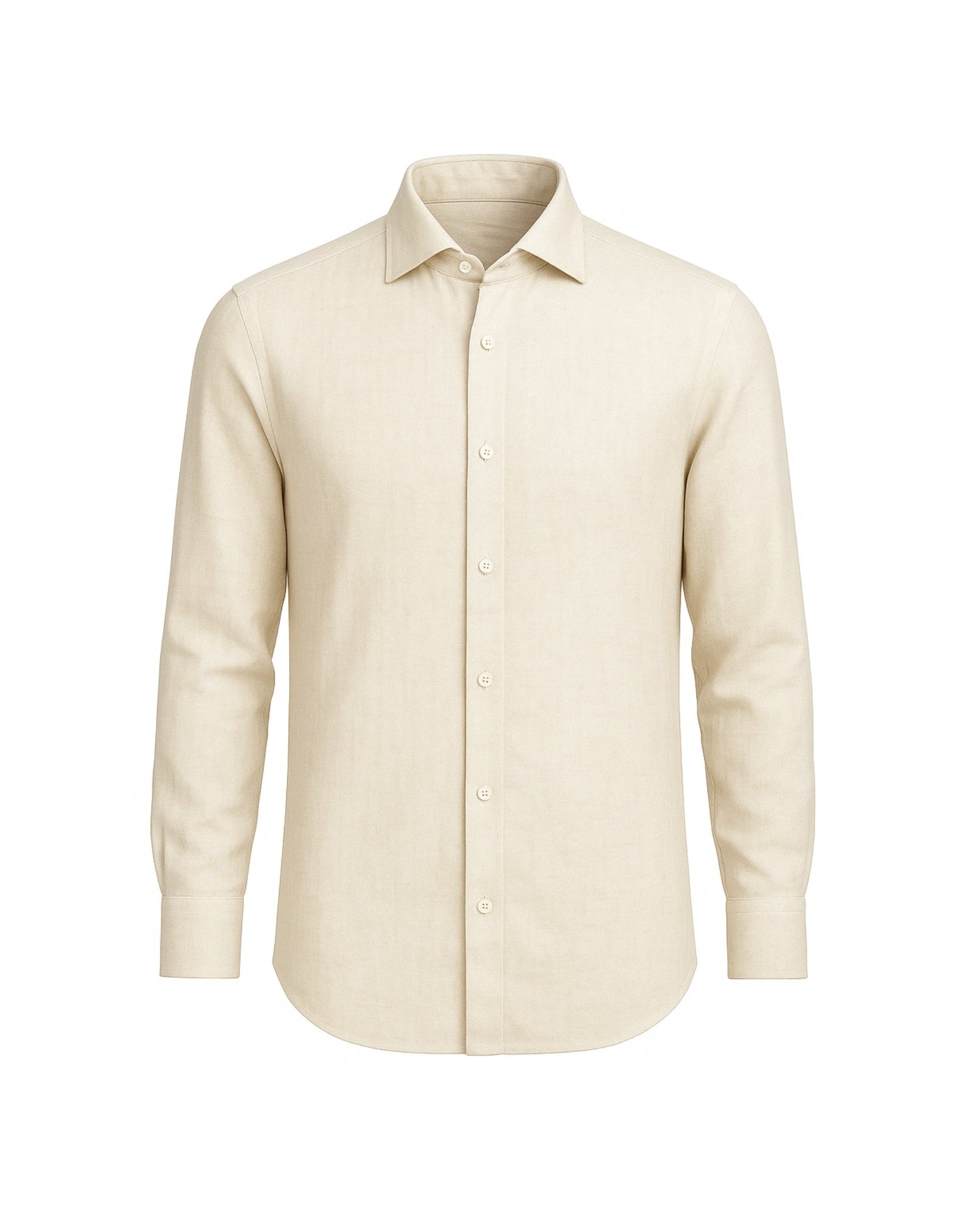 Tailory cream linen tailored men’s shirt front view