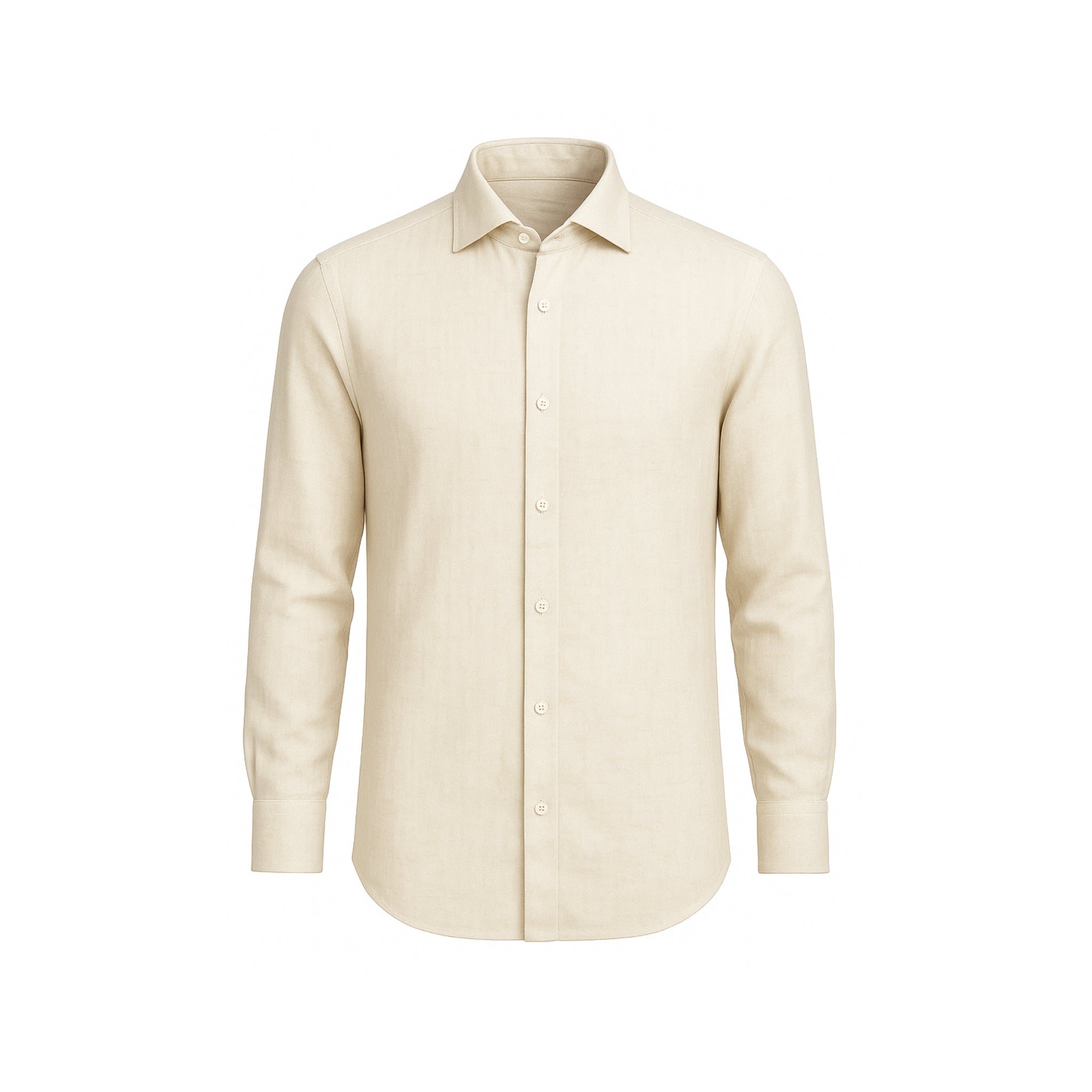 Tailory cream linen tailored men’s shirt front view