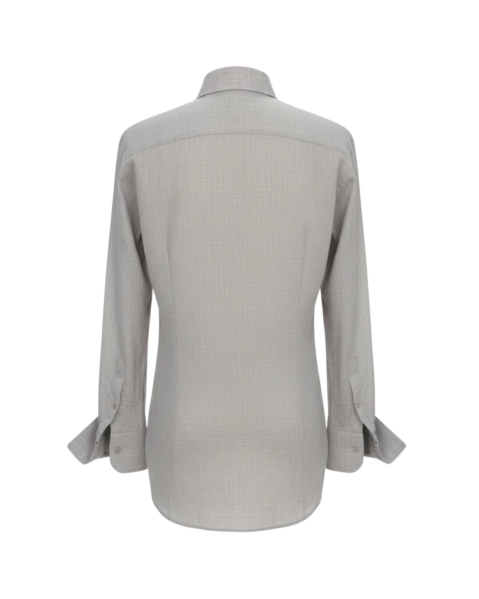 Tailory grey linen French-cuff shirt back view