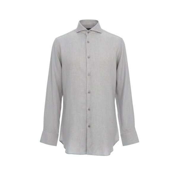 The Tailory New York Grey Linen French-Cuff Shirt for Men, Size M
