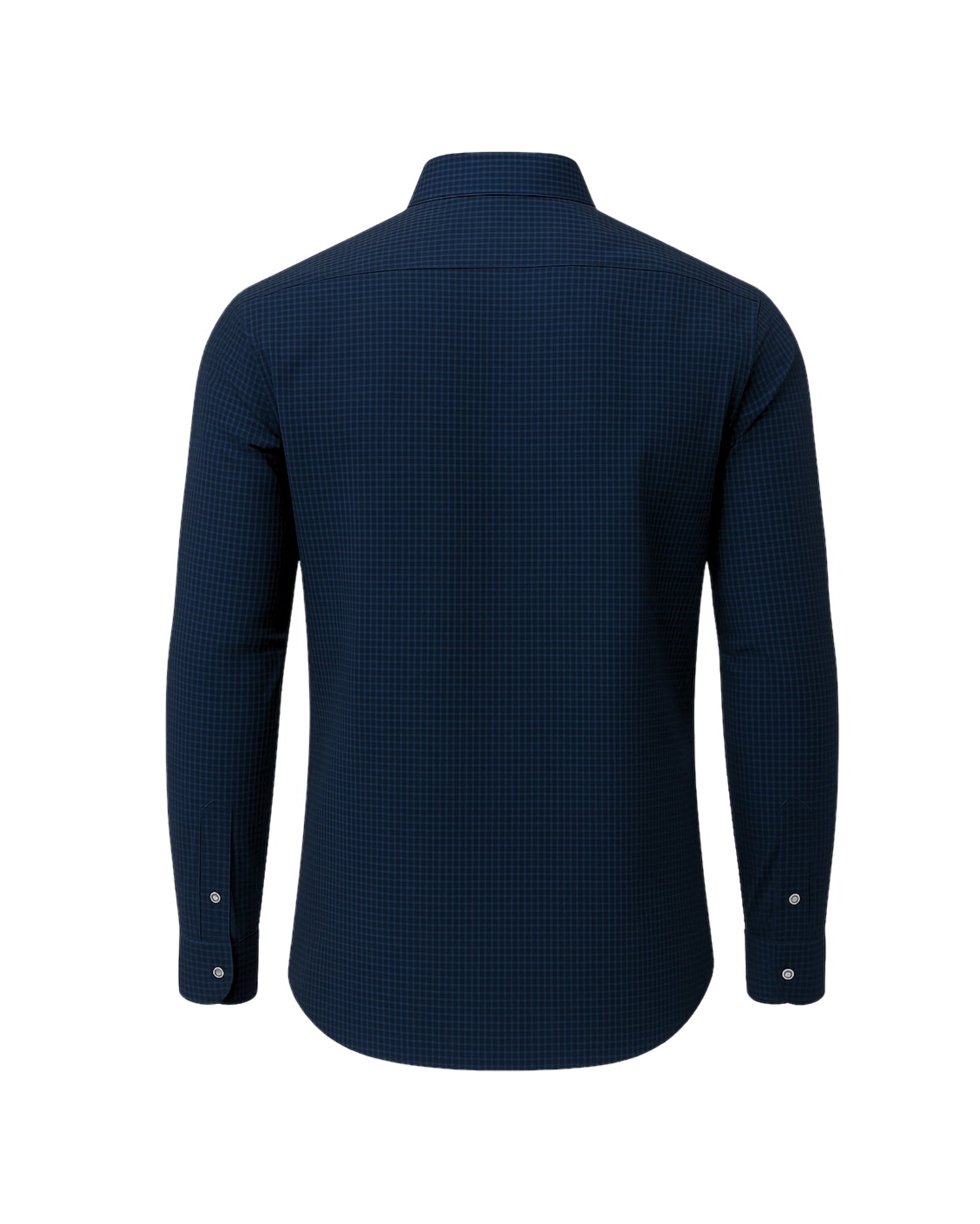 Tailory navy check cotton men’s shirt back view