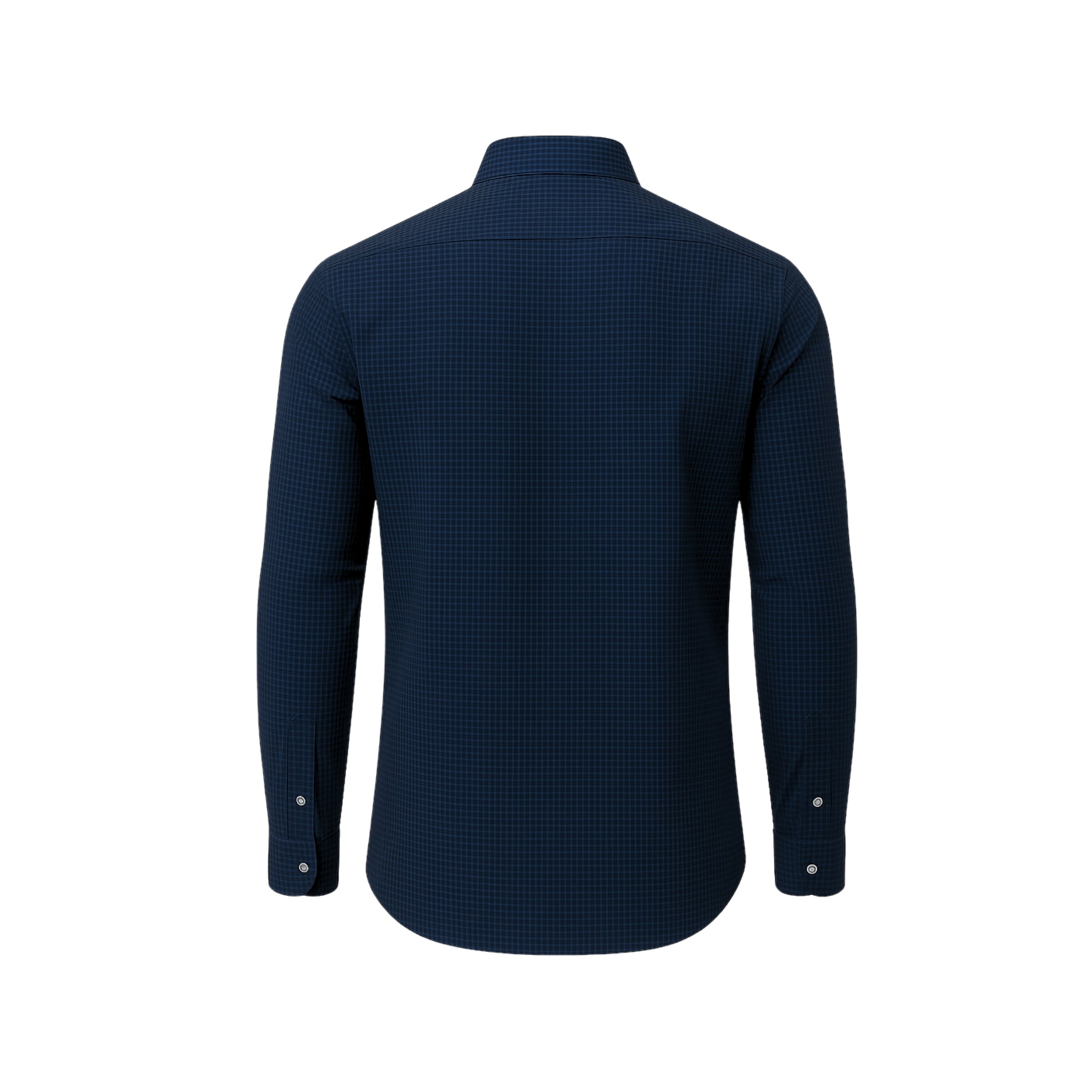 Tailory navy check cotton men’s shirt back view