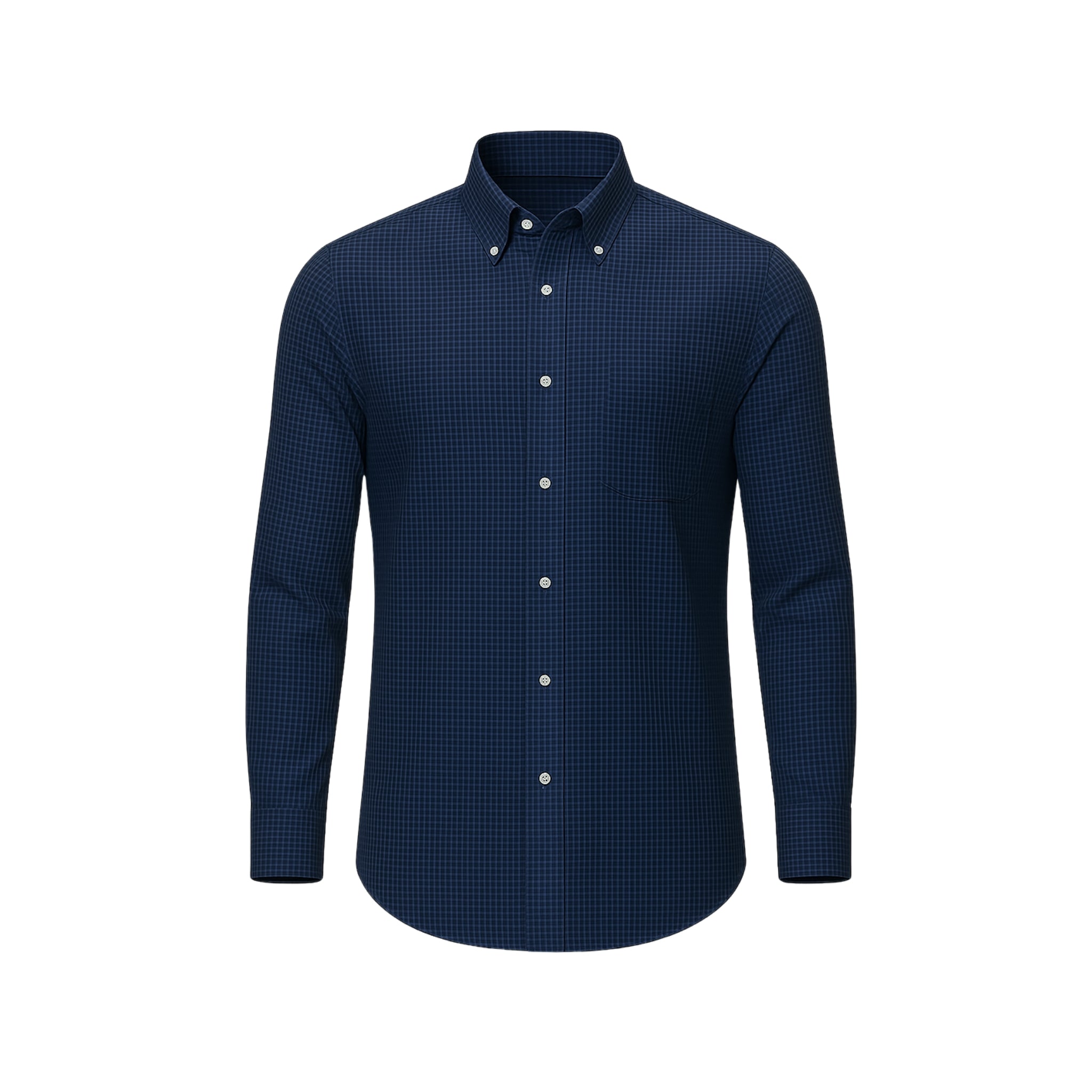 Tailory navy check cotton men’s shirt front view