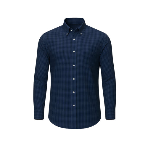 Tailory navy check cotton men’s shirt front view