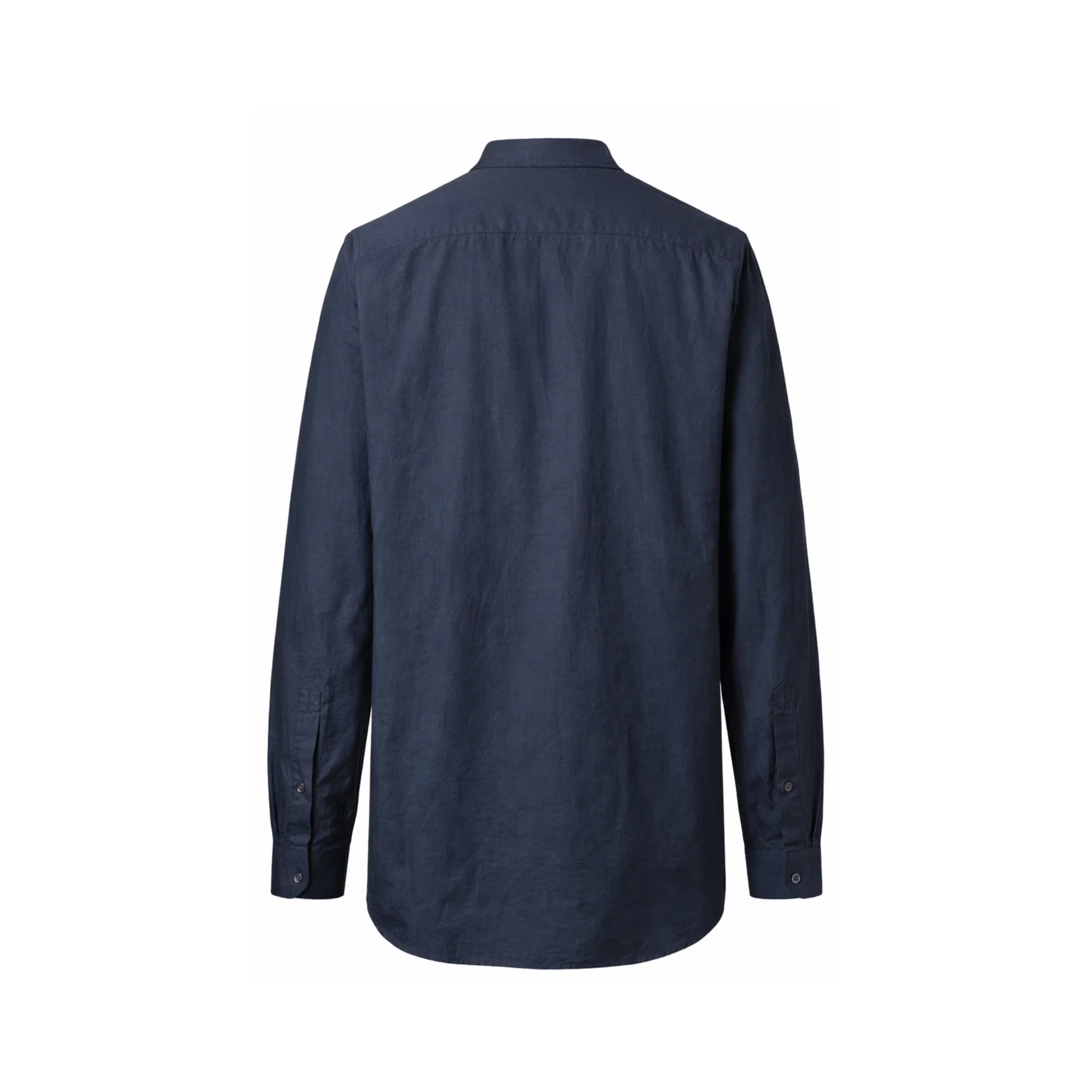 Tailory navy tailored mandarin collar shirt back view