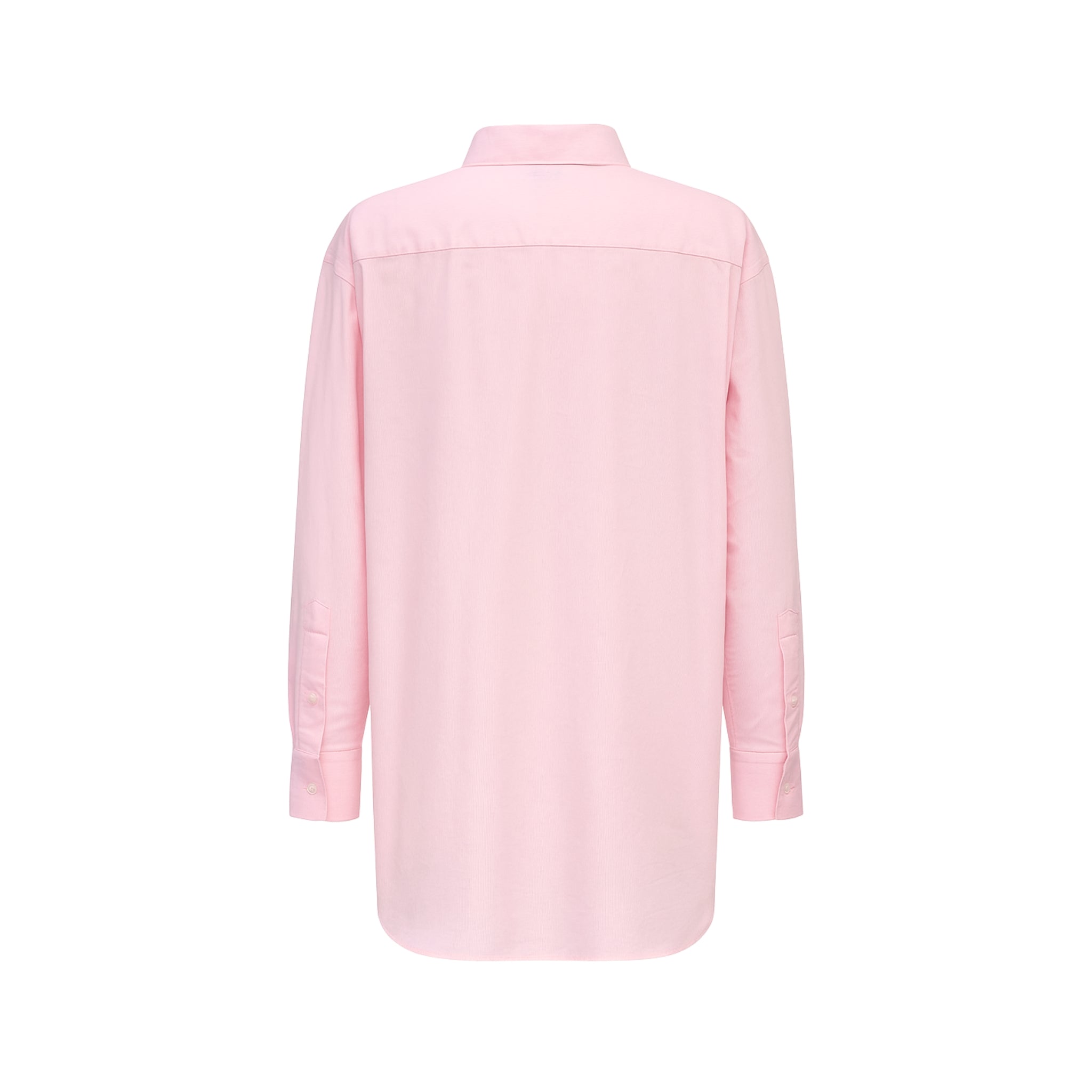 Tailory pink tunic length shirt with extended hem back view