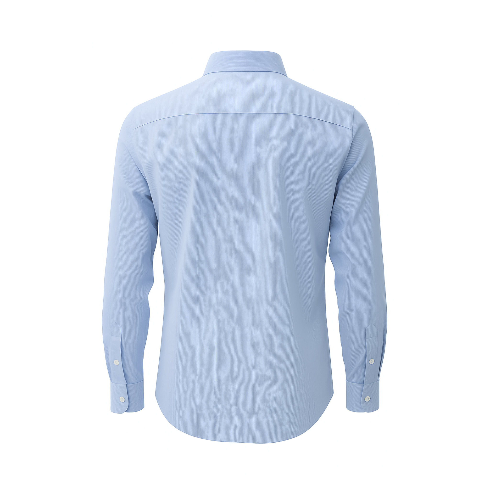 Tailory light blue pinstripe dress shirt back view
