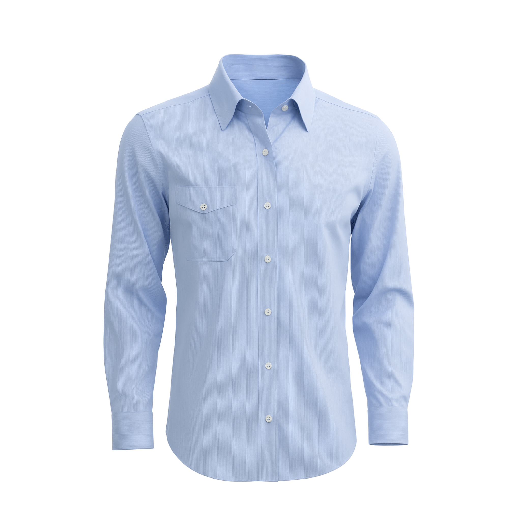 Tailory light blue pinstripe dress shirt front view