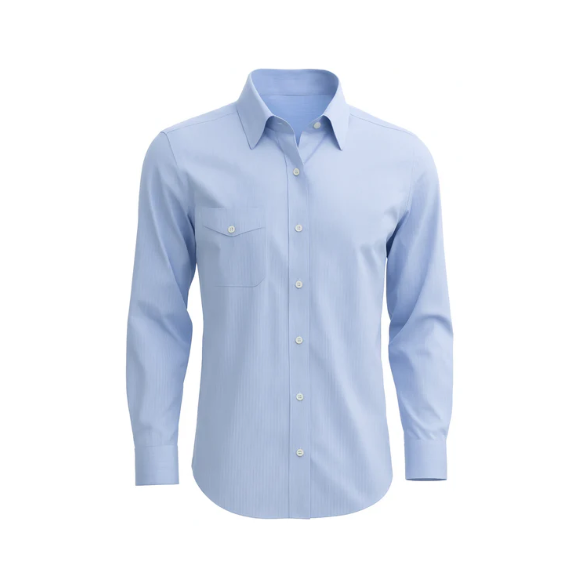Tailory light blue pinstripe dress shirt front view