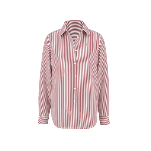 Red Striped Loro Piana Cotton Oversized Shirt