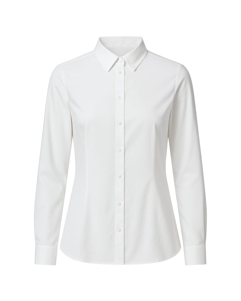 Tailory white Italian cotton poplin shirt front view