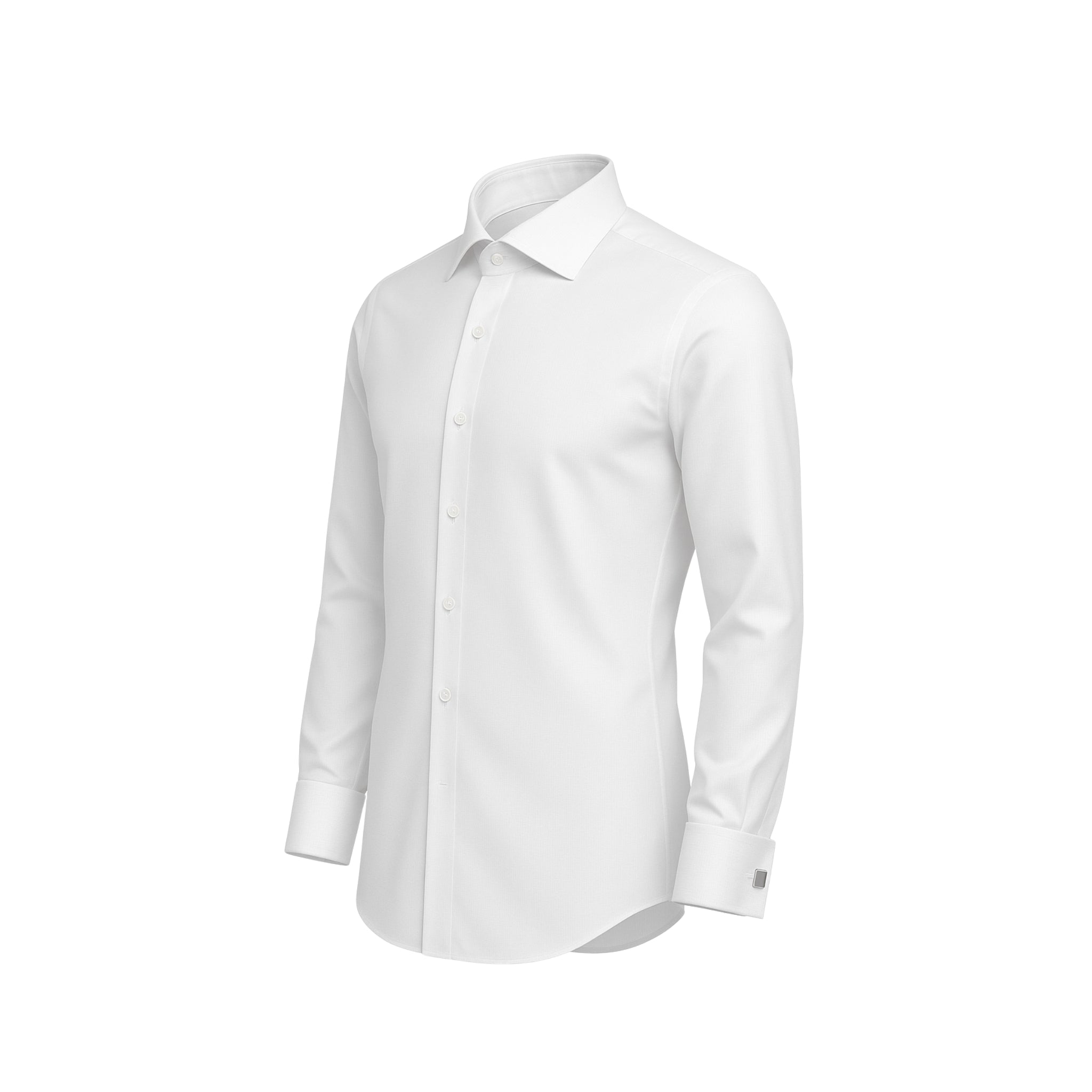 Tailory white cotton men’s dress shirt side view