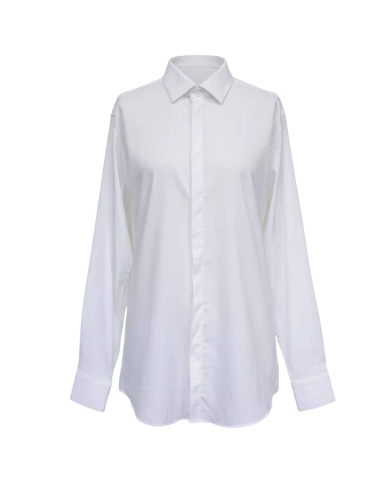 Tailory white hidden-placket shirt front view