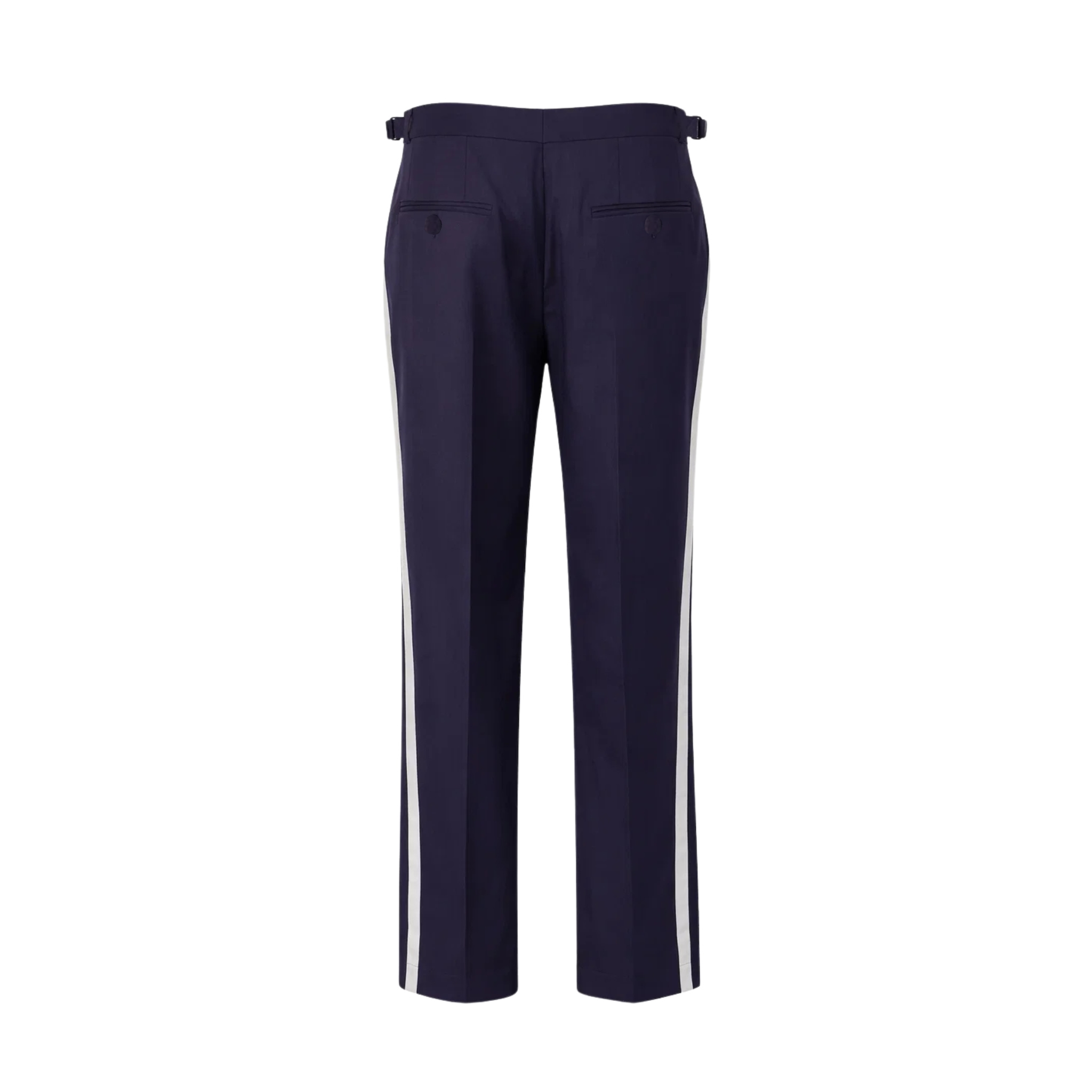 Tailory purple side-stripe tailored trousers back view
