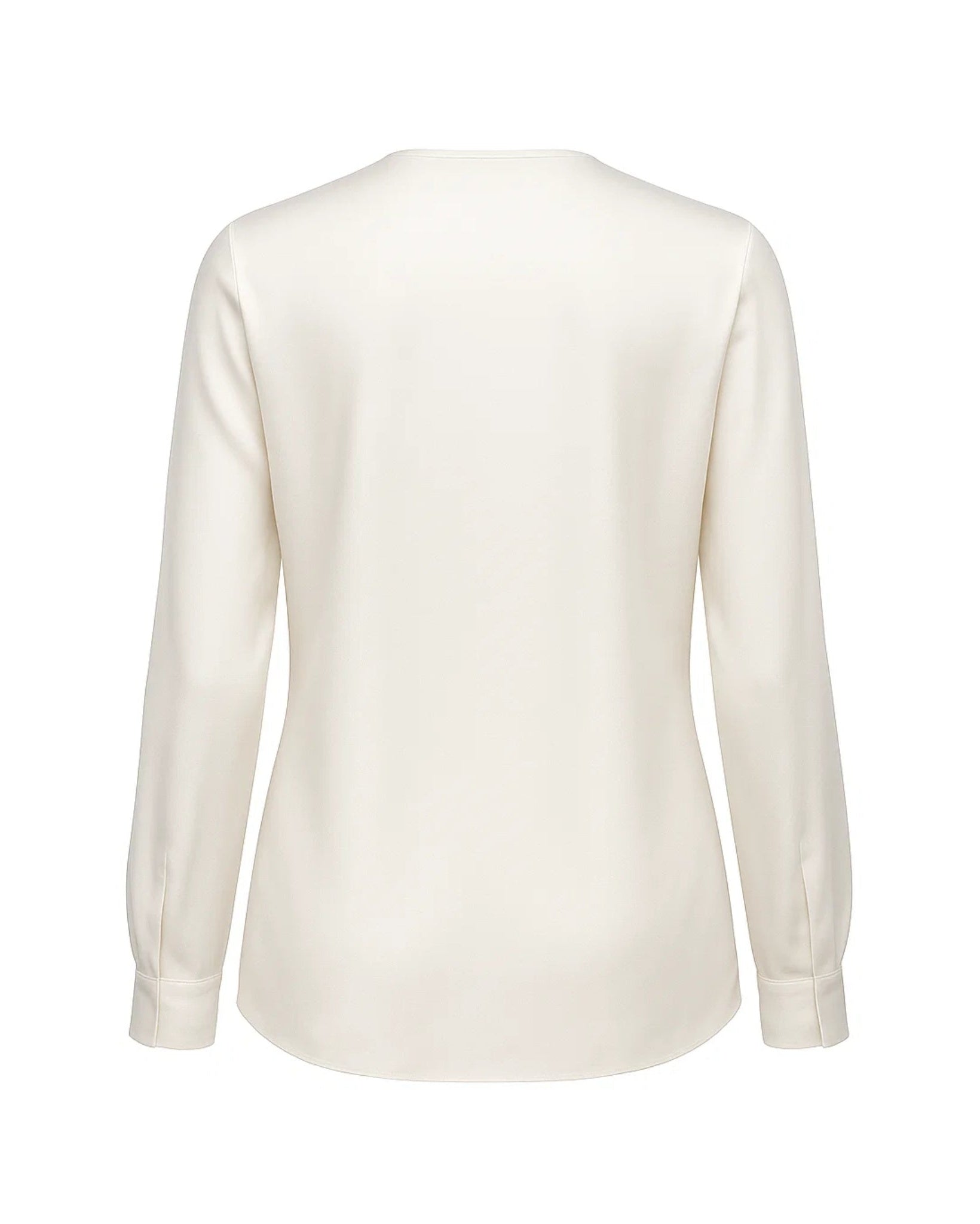 Tailory white silk V-neck blouse back view