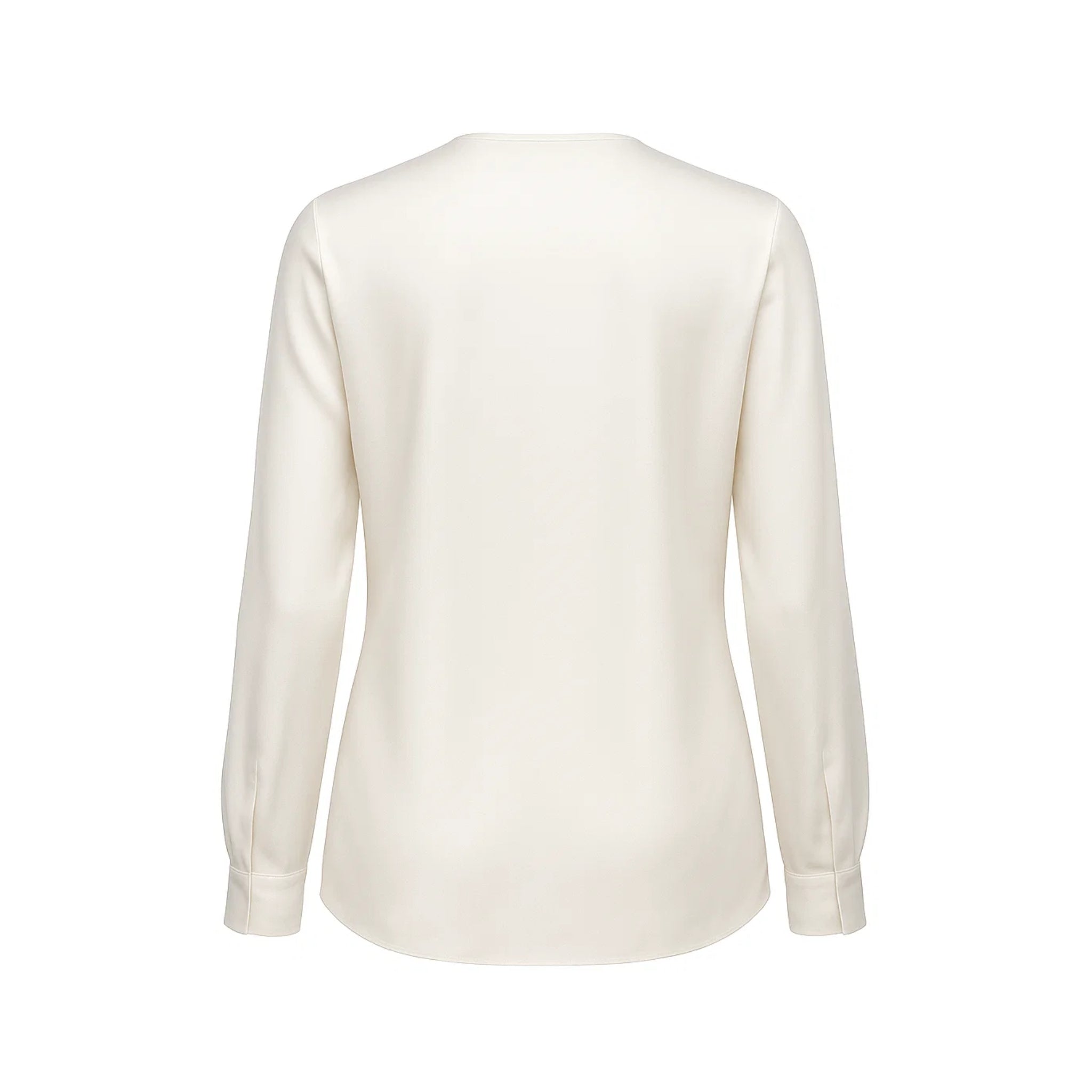 Tailory white silk V-neck blouse back view