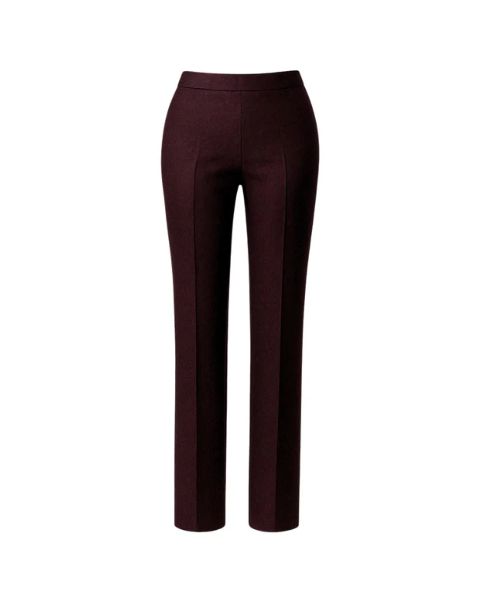 Tailory deep burgundy wool trousers front view