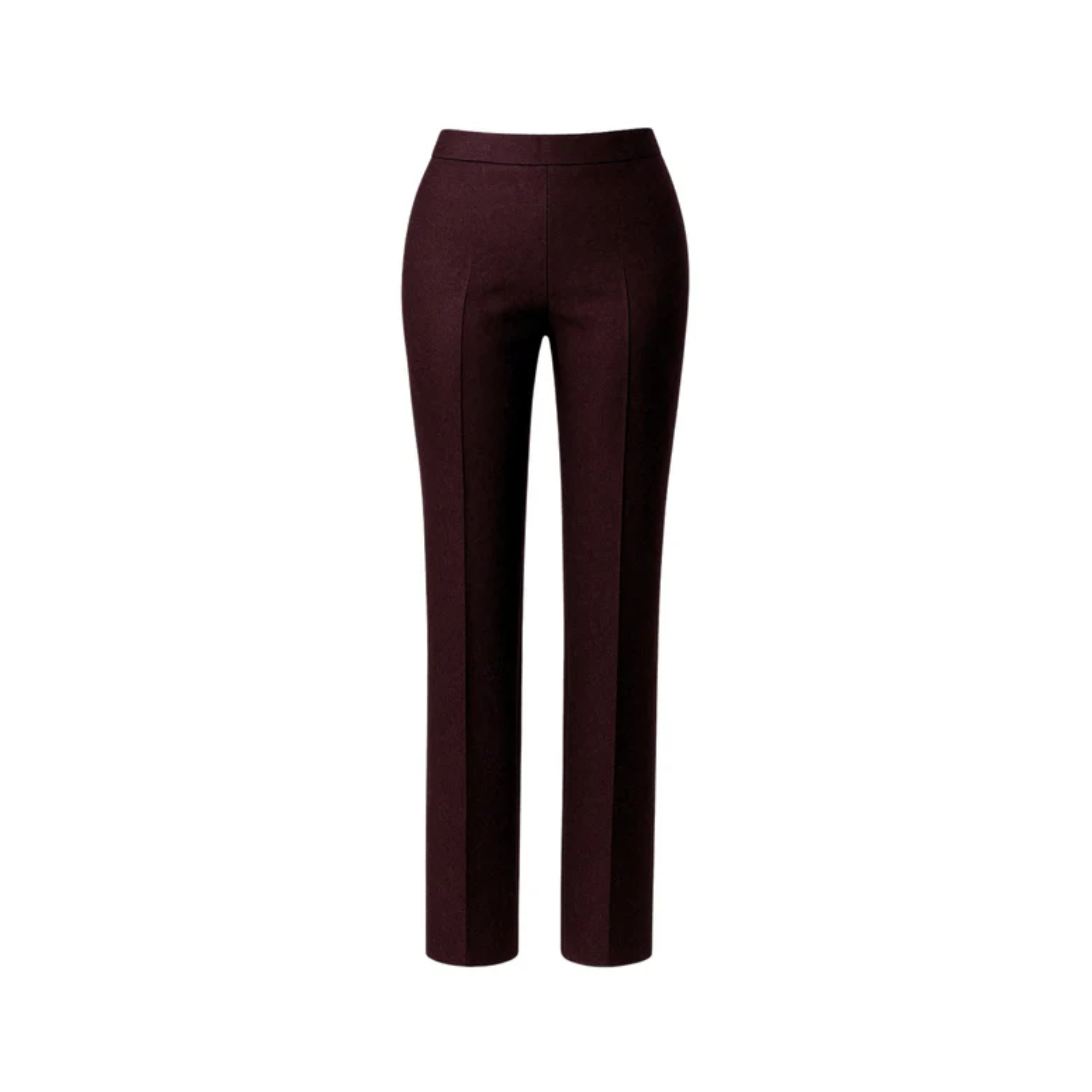 Tailory deep burgundy wool trousers front view
