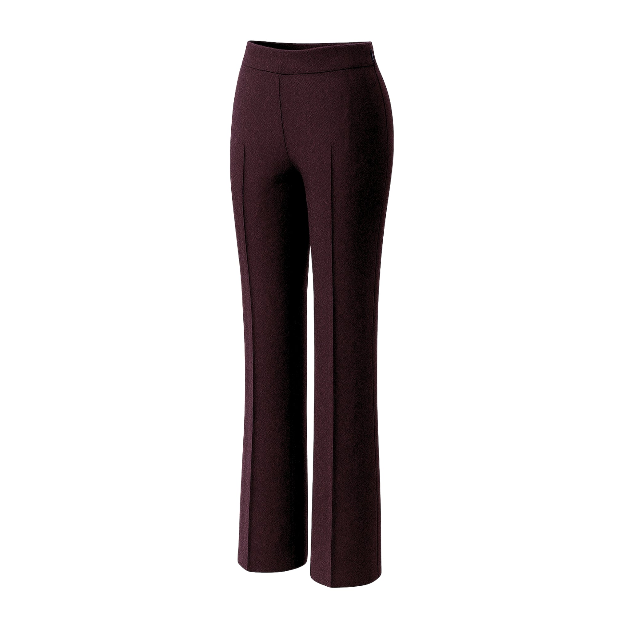 Tailory deep burgundy wool trousers side view