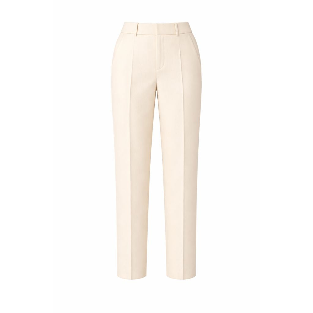 Tailory ivory straight-leg tailored trousers front view 1