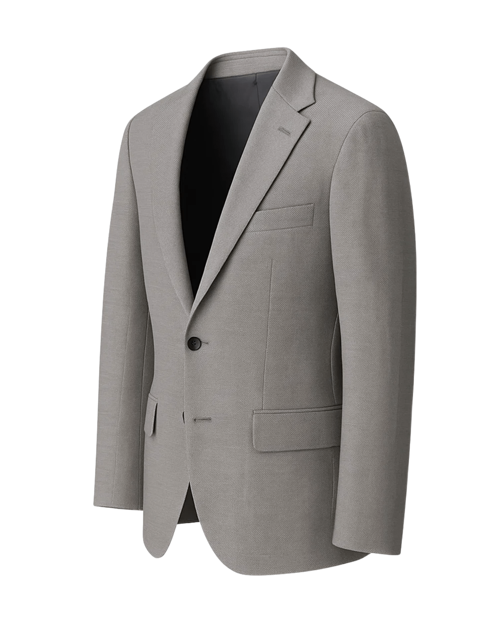 Tailory grey two-button suit jacket side view