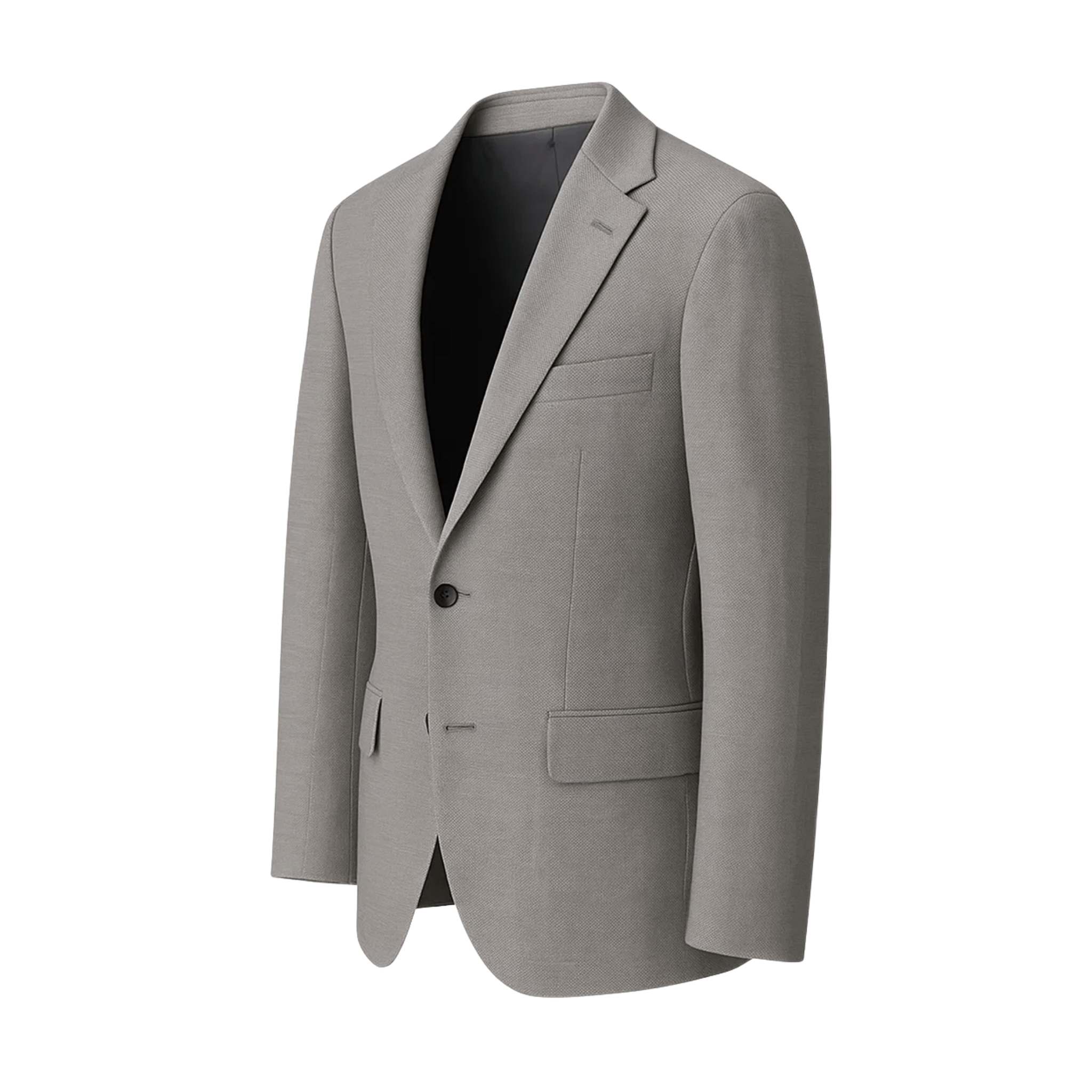 Tailory grey two-button suit jacket side view