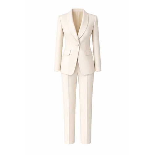 Tailory ivory shawl lapel tailored suit set front view