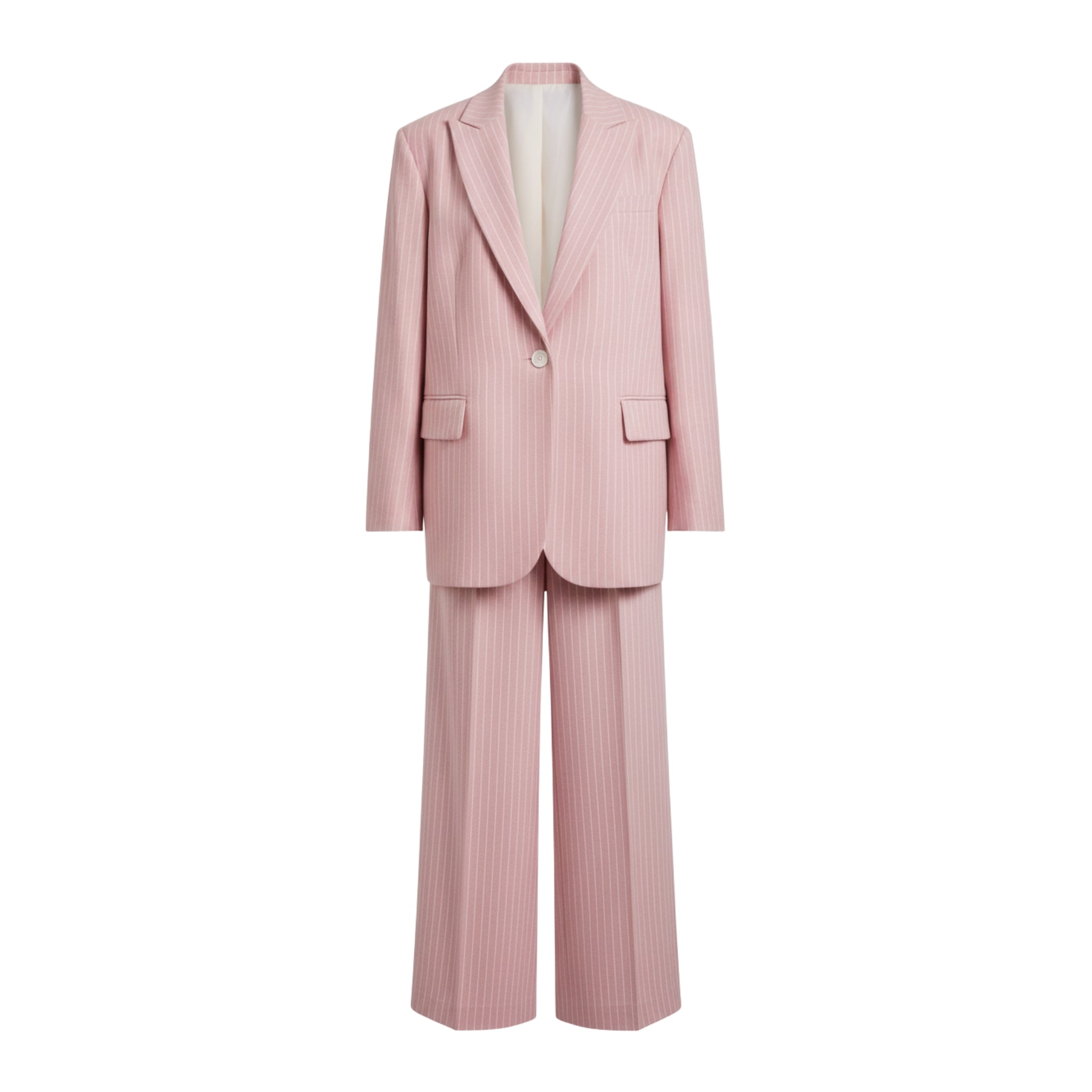 Tailory baby pink oversized suit set front view
