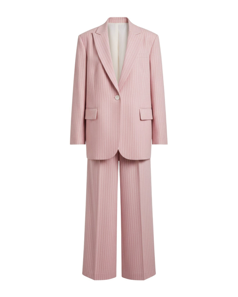 Tailory baby pink oversized suit set front view