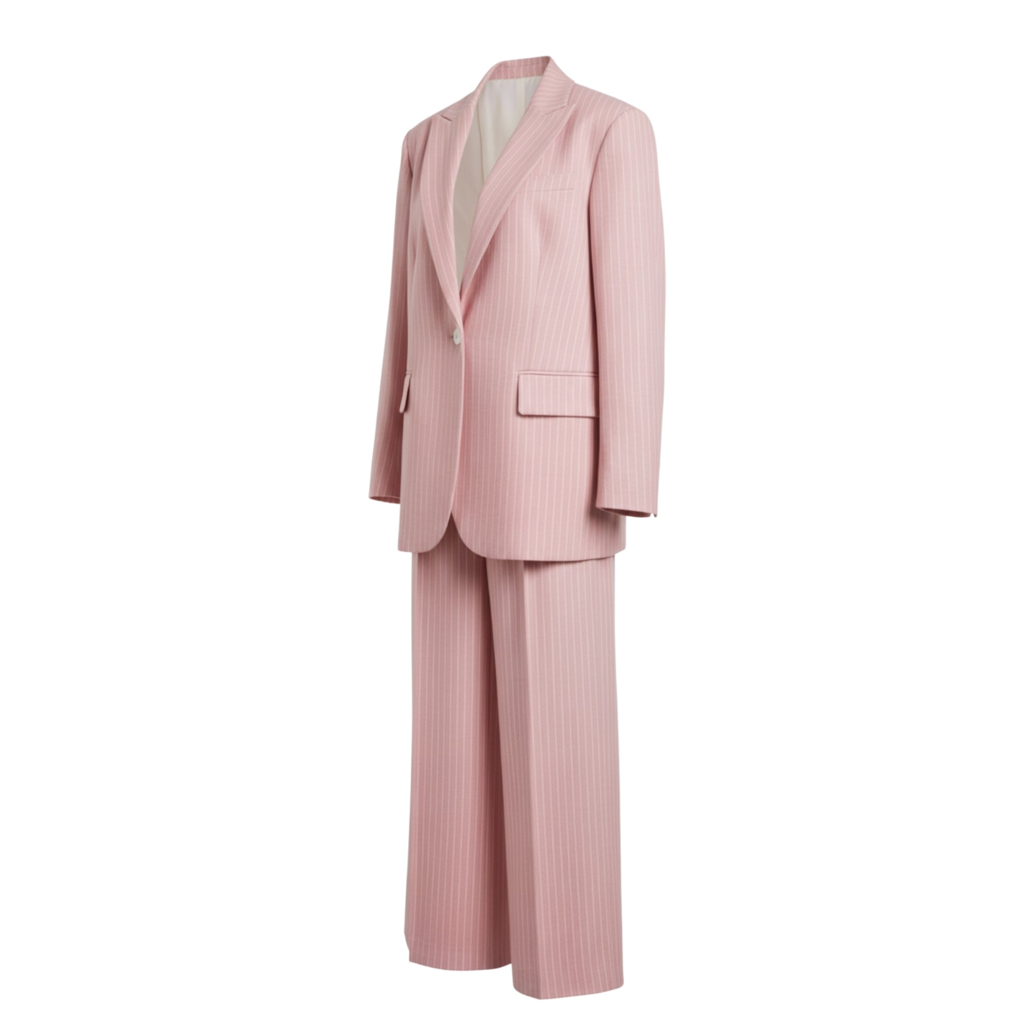 Tailory baby pink oversized suit set side view