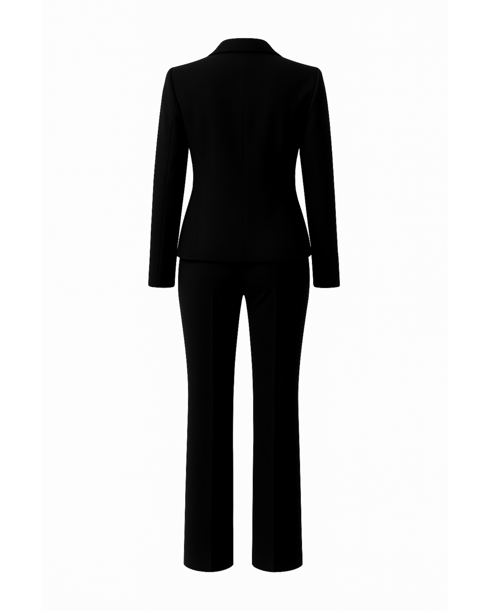 Tailory black bridal wedding pantsuit back view