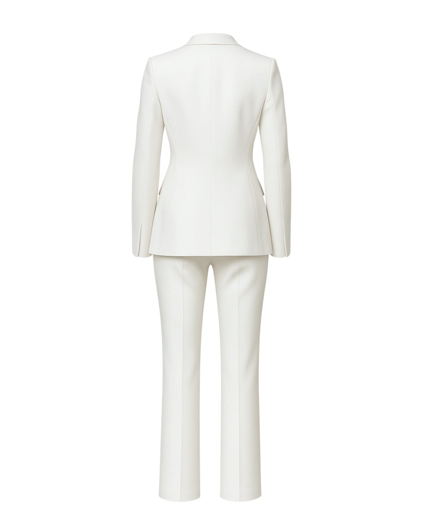 Tailory classic white feminine fit wool suit back view