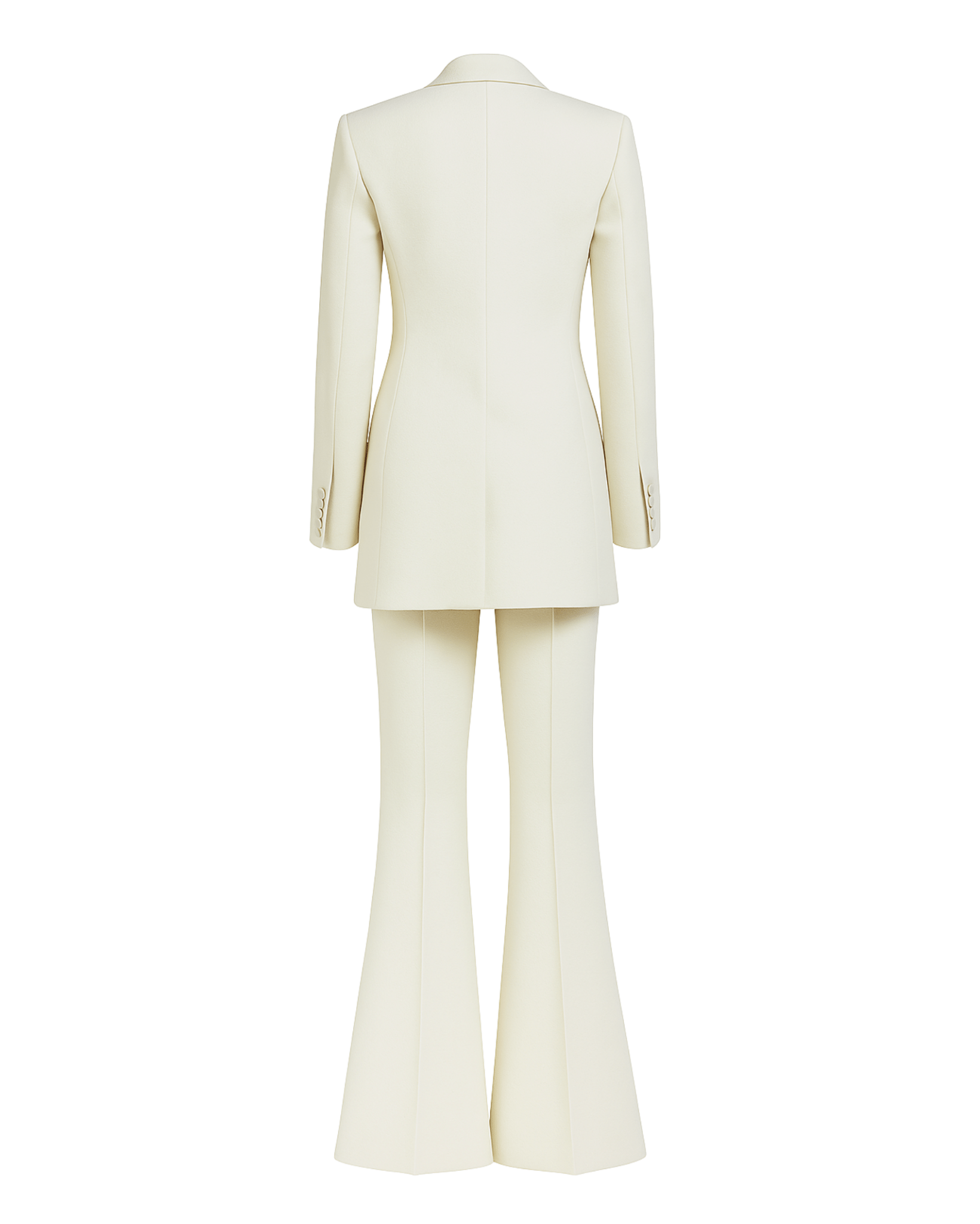 Tailory ivory Loro Piana tailored bridal suit back view
