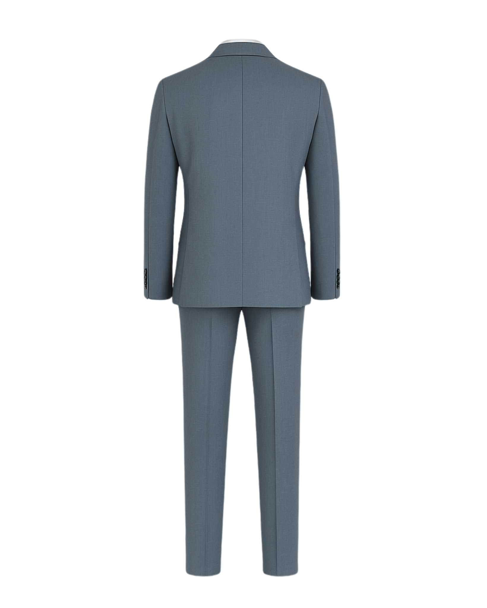 Tailory steel gray silk blend suit back view