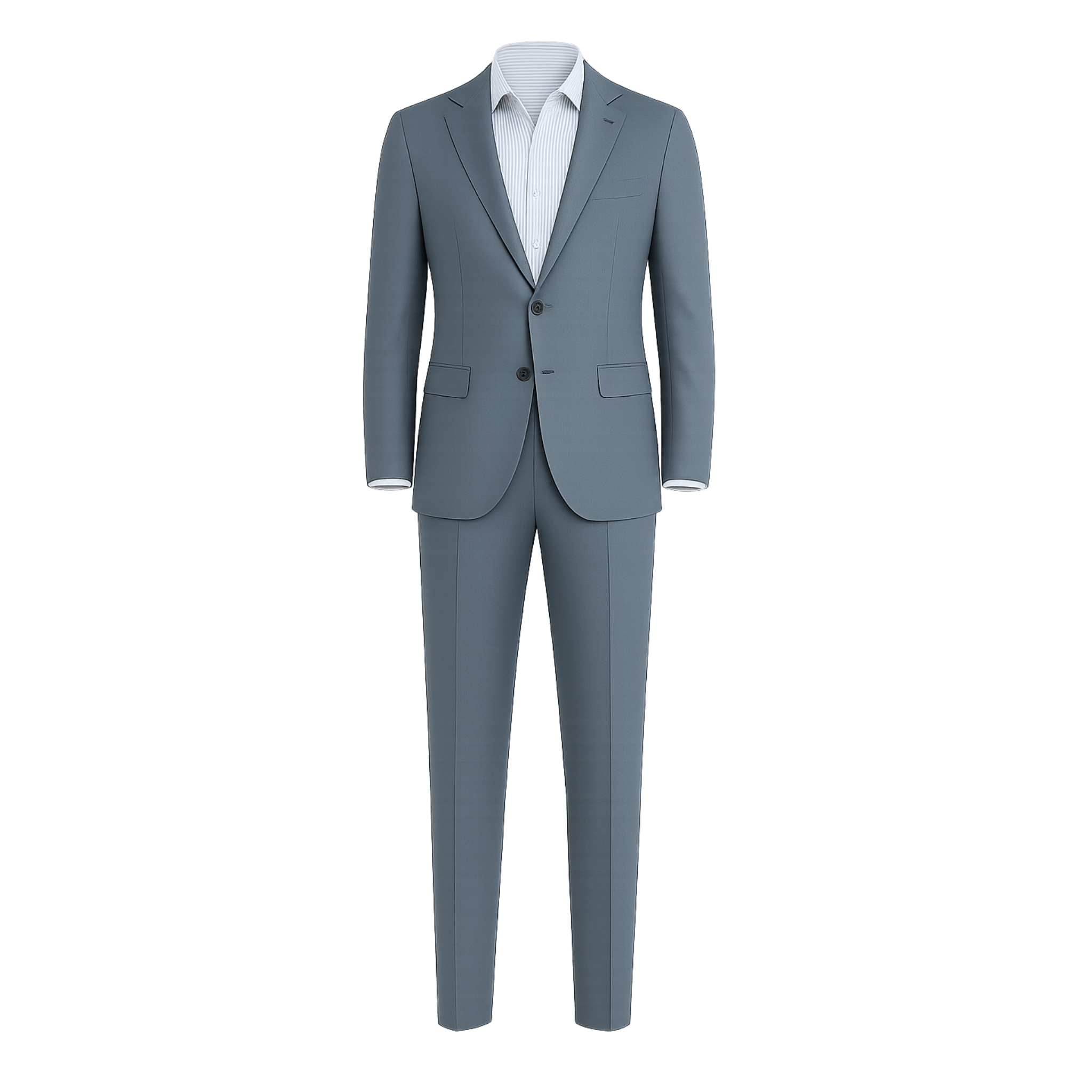 Tailory steel gray silk blend two-button suit front view