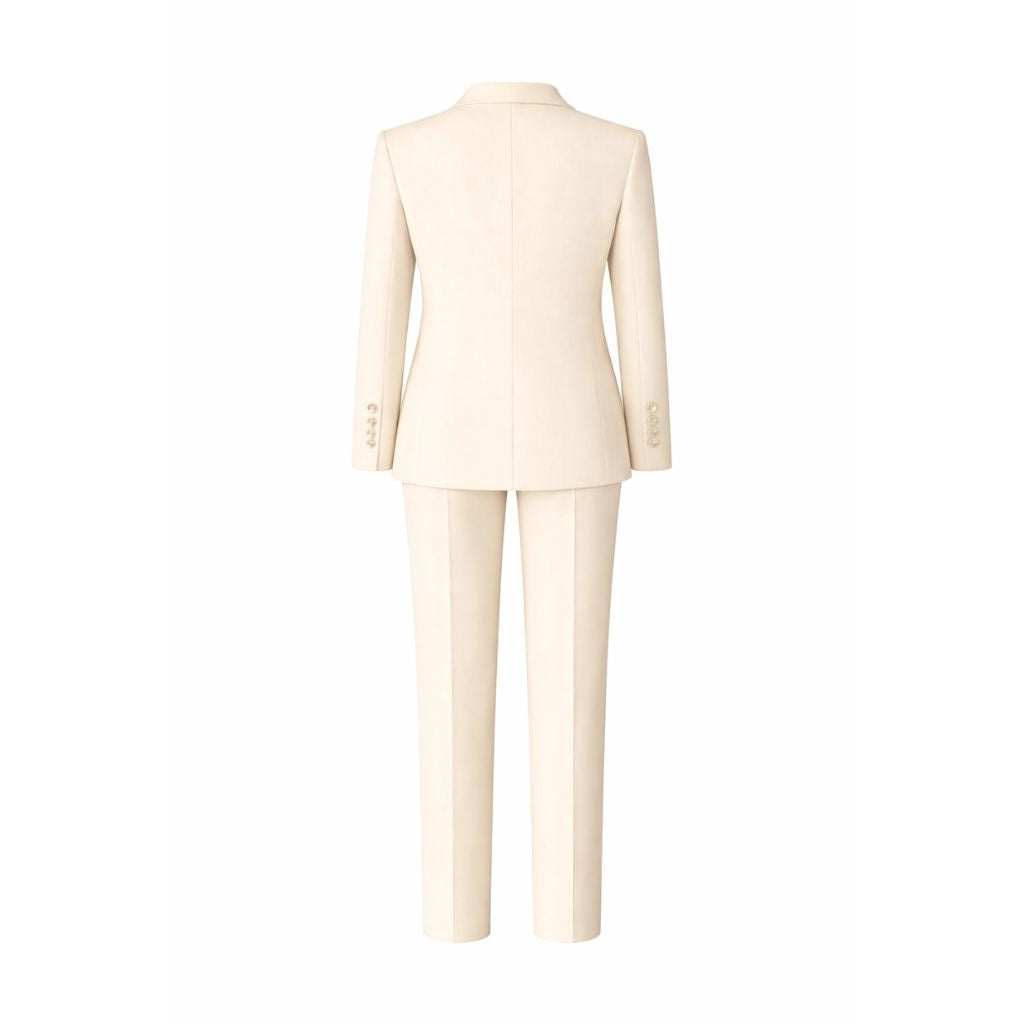 Tailory ivory shawl lapel blazer back view