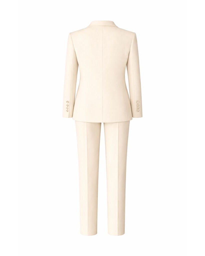 Tailory ivory shawl lapel blazer back view