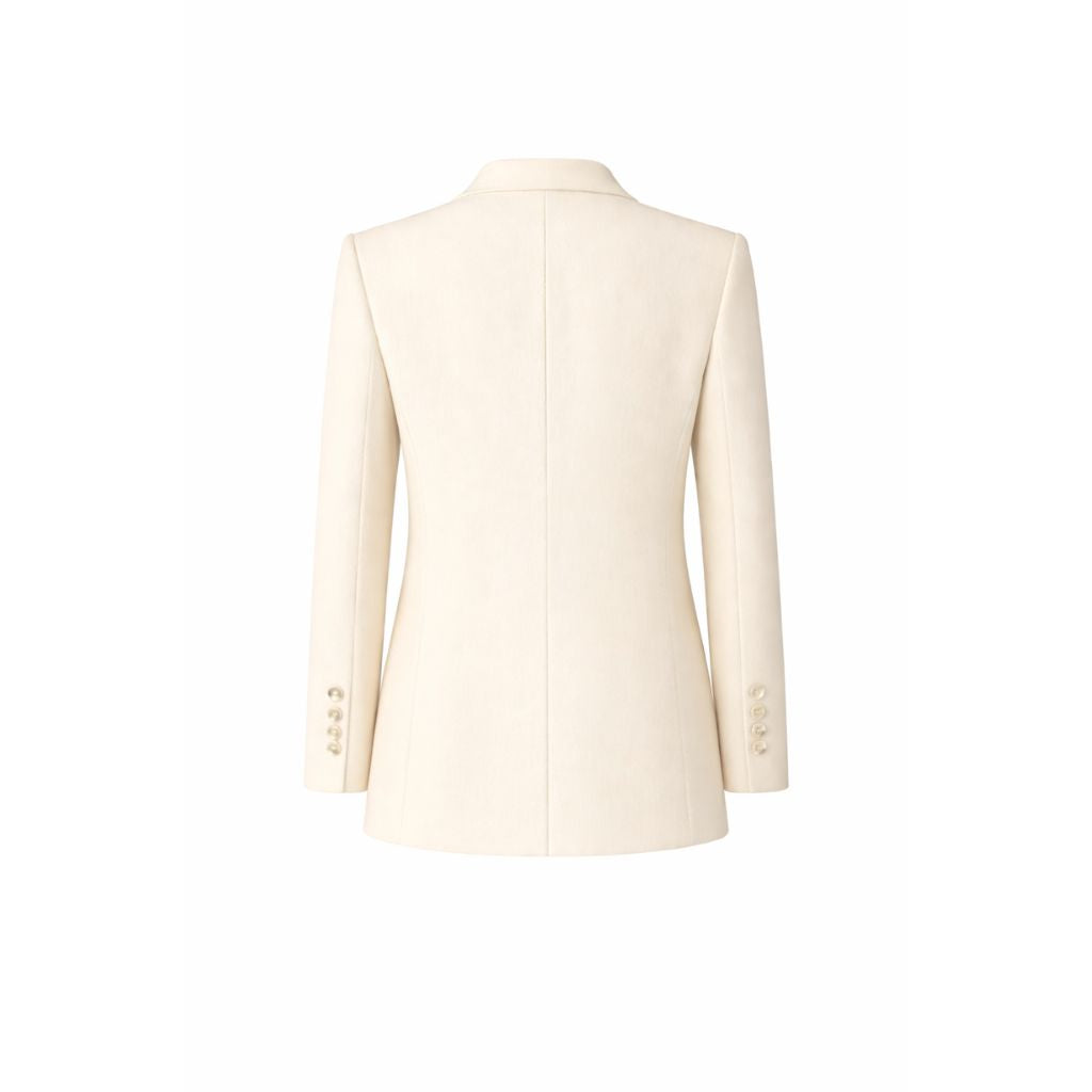 Tailory ivory shawl lapel blazer back view