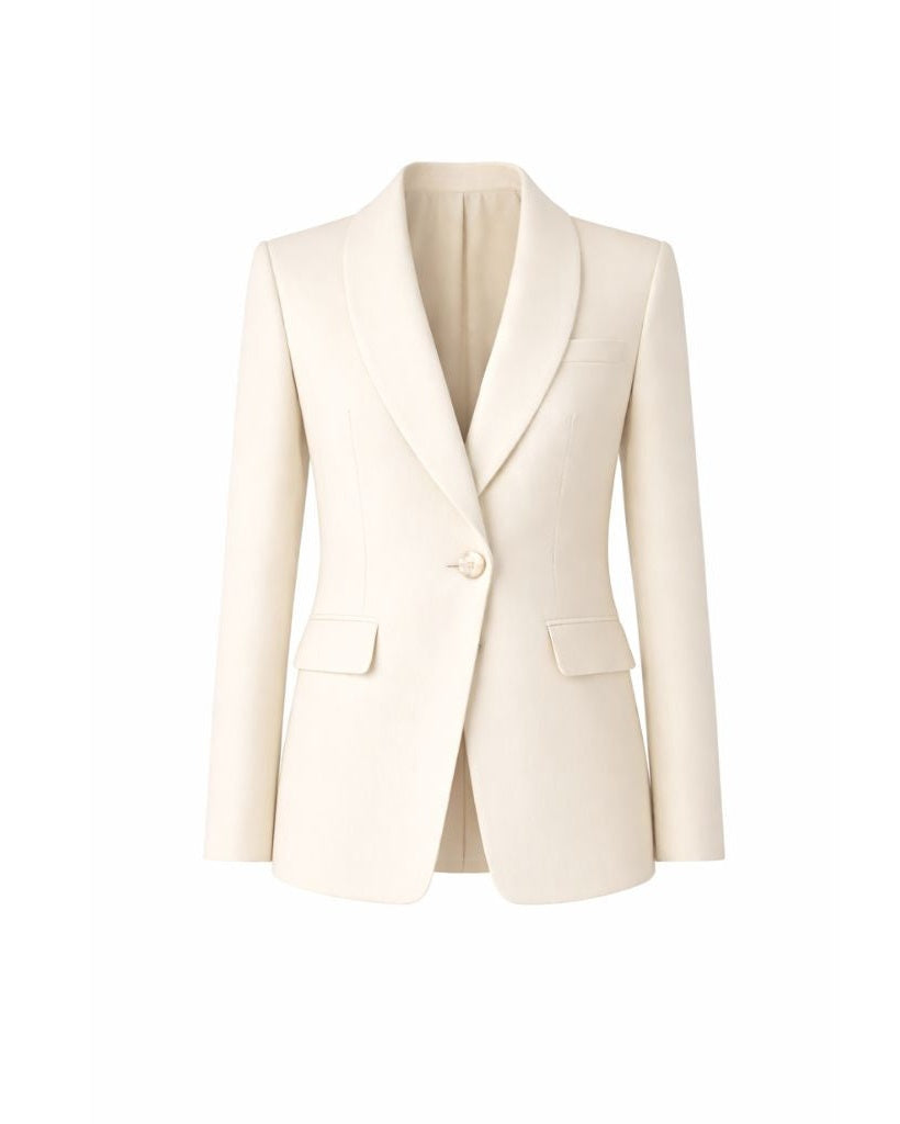 Tailory ivory shawl lapel tailored blazer front view