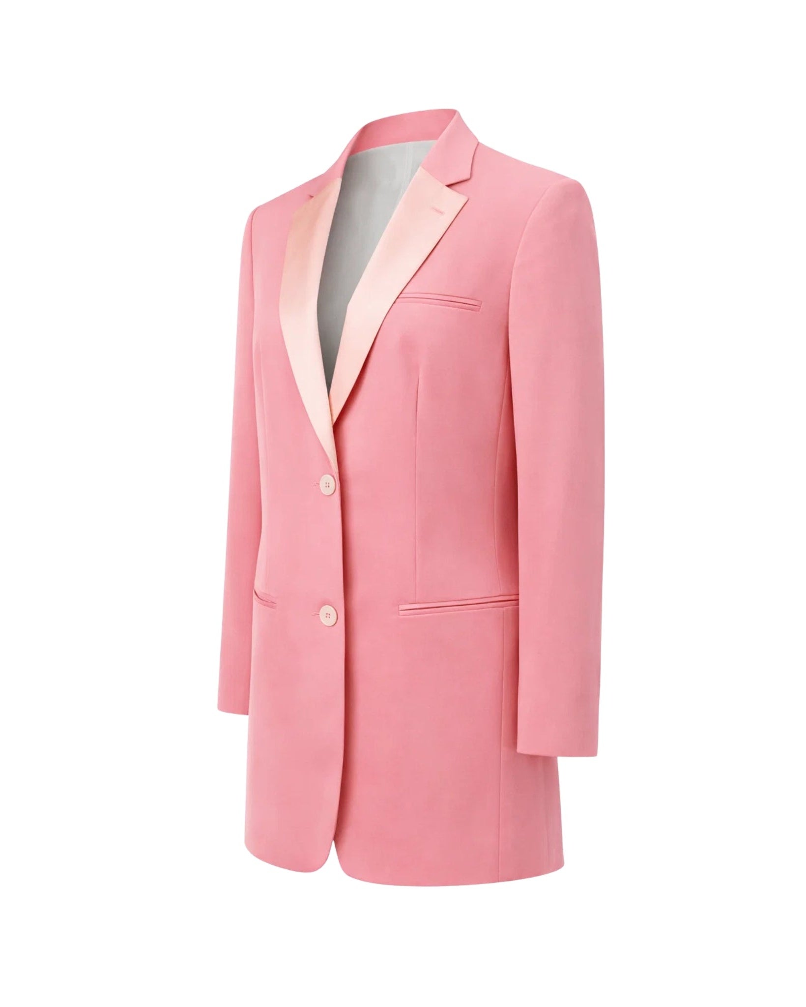 Tailory pink satin-lapel tailored blazer side view