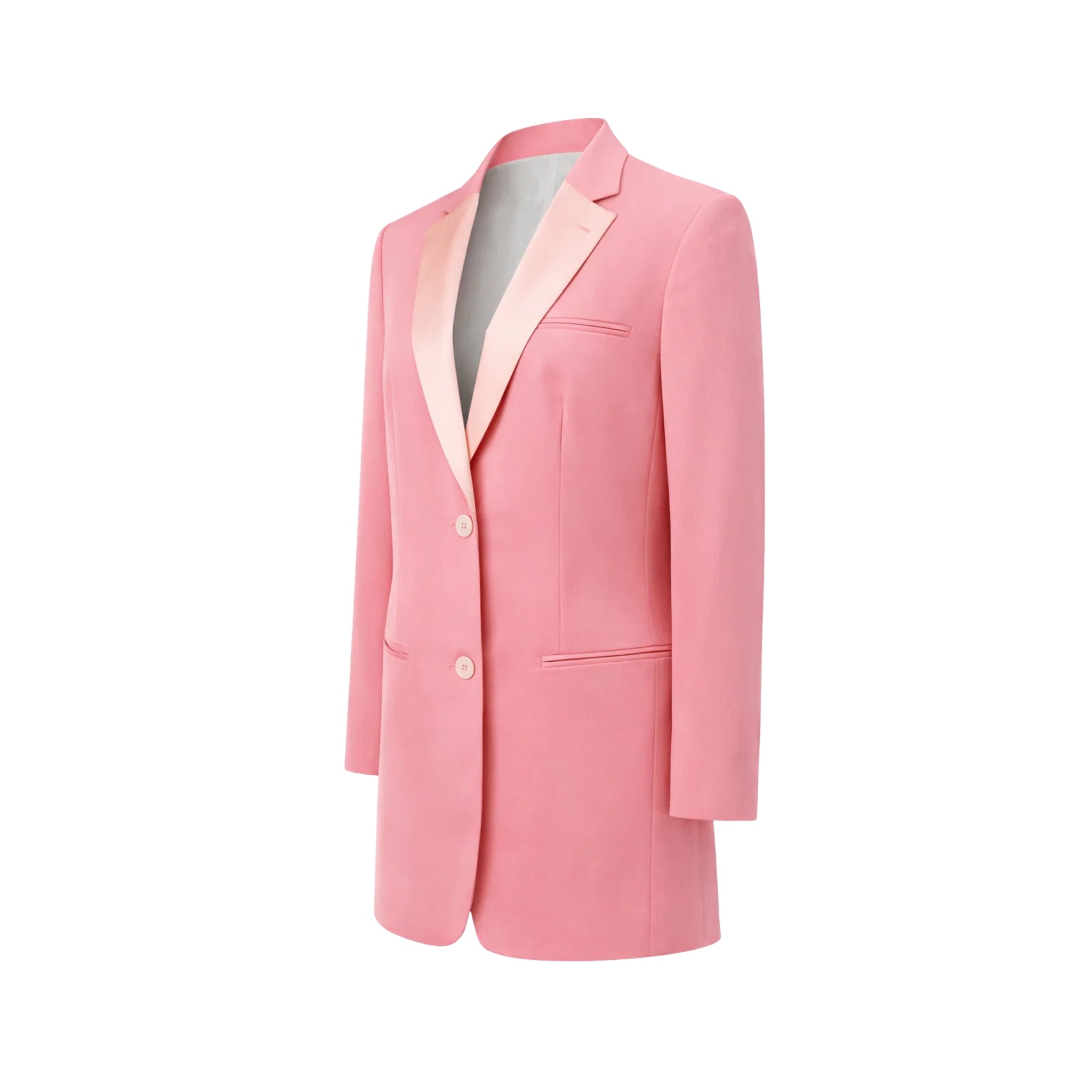 Tailory pink satin-lapel tailored blazer side view