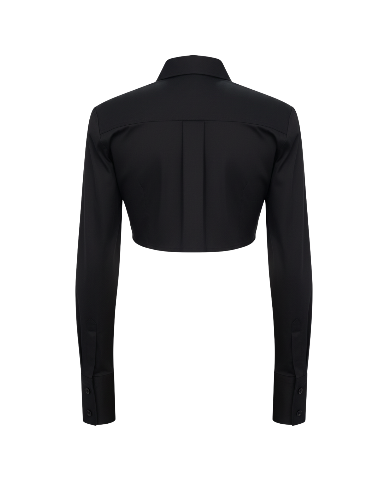 Tailory black cropped tailored shirt back view