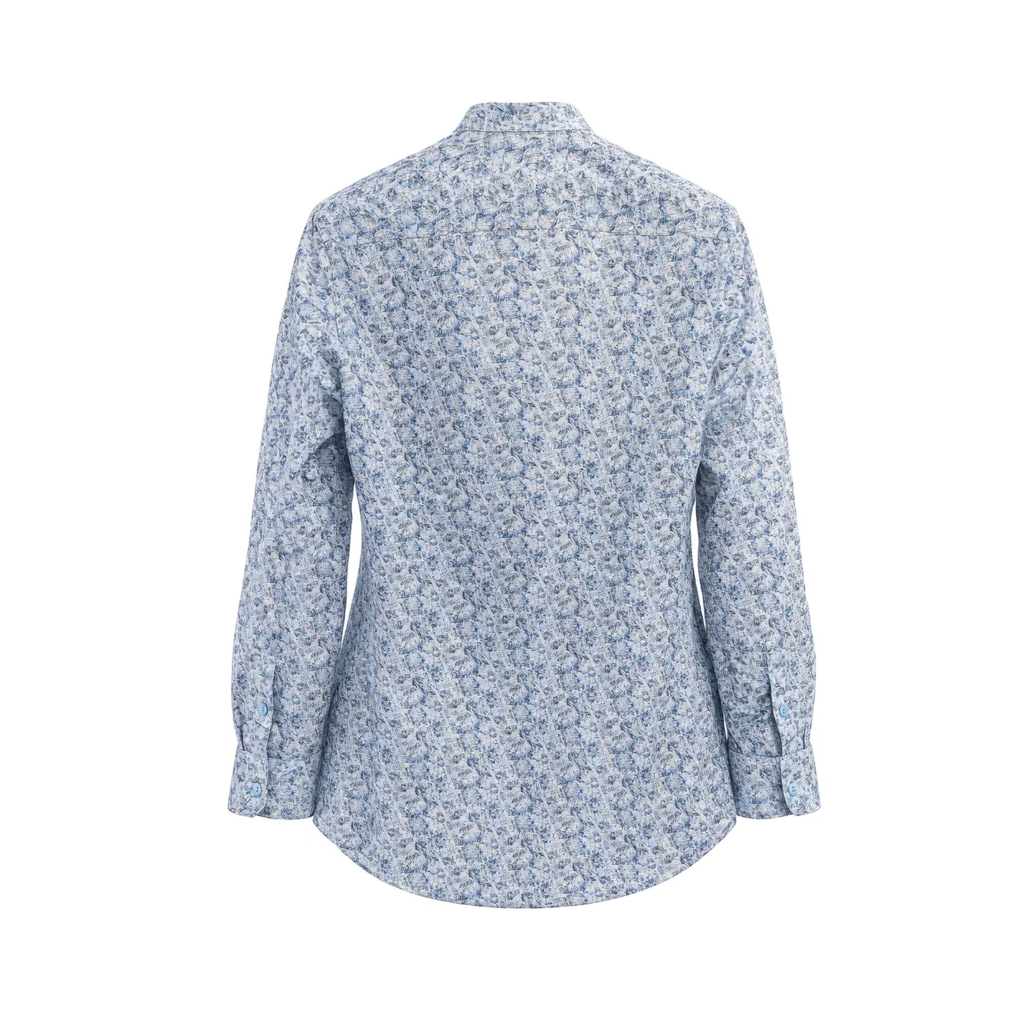 Tailory blue floral tailored shirt back view