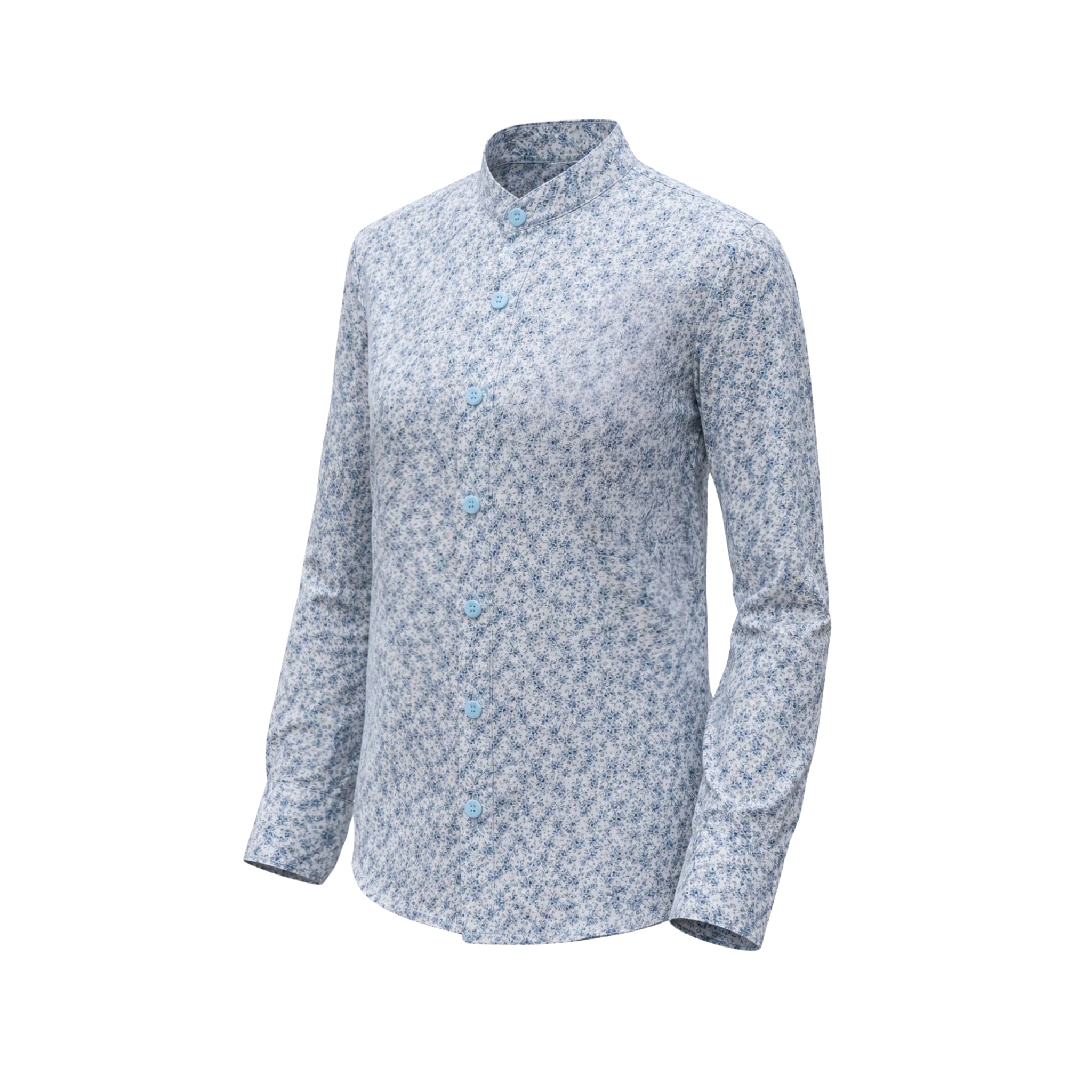 Tailory blue floral tailored shirt side view