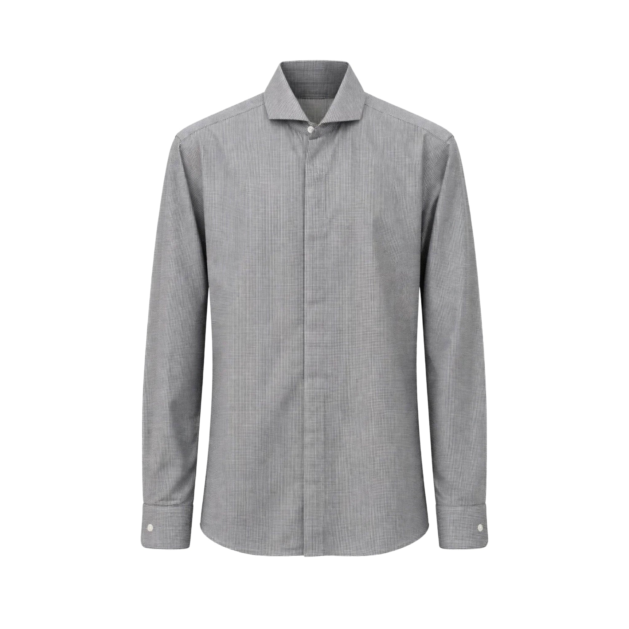 Tailory grey houndstooth tailored shirt front view