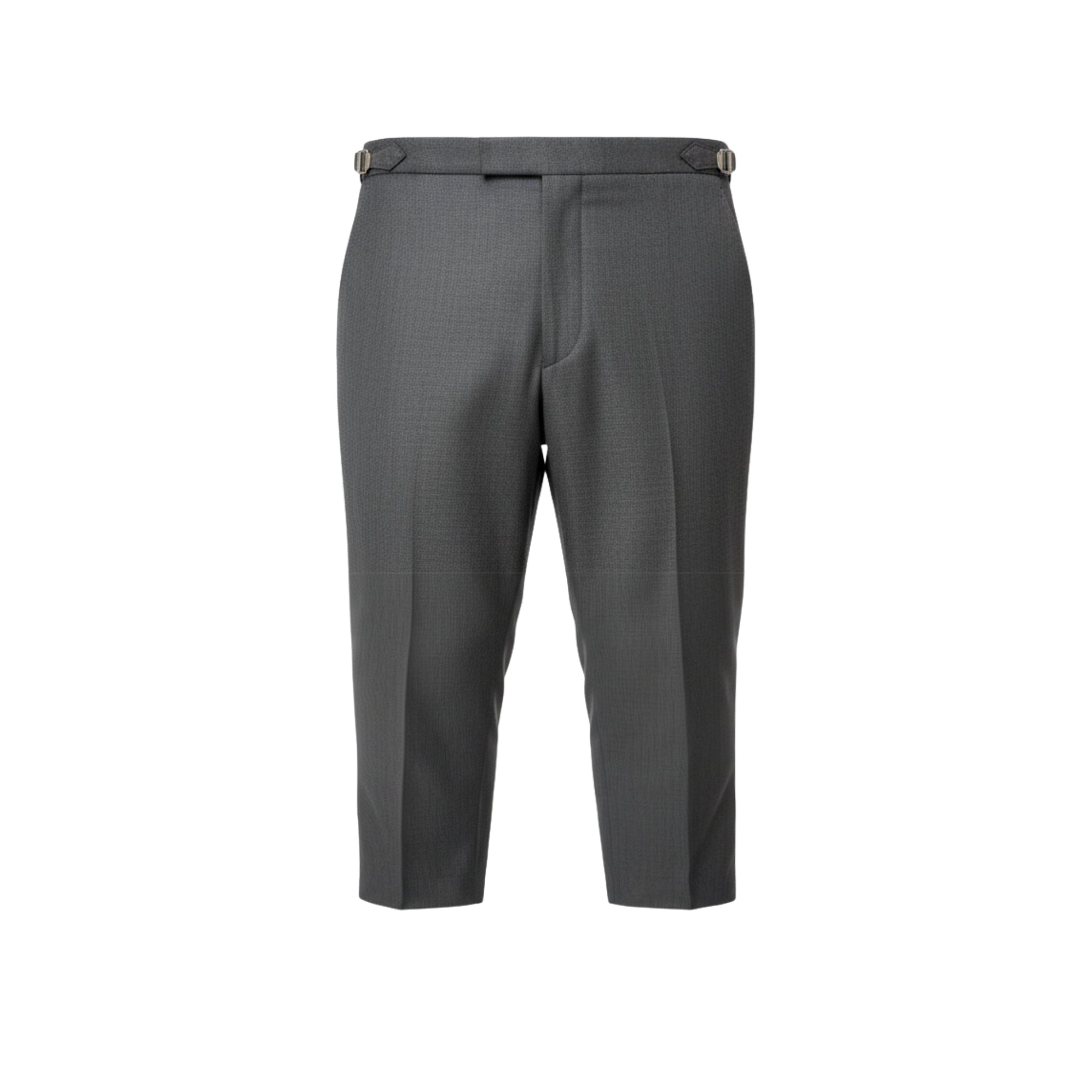 Tailory grey cropped tailored trousers with side tabs front view